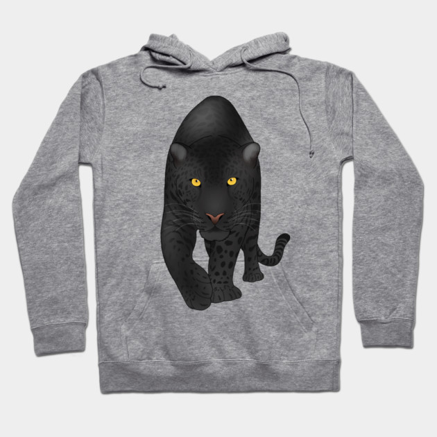 Black Jaguar Panther, Big Cat Art Hoodie by logiamerch