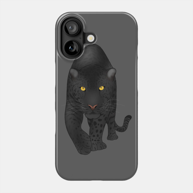 Black Jaguar Panther, Big Cat Art Phone Case by logiamerch