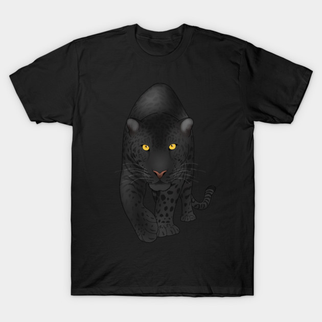 Black Jaguar Panther, Big Cat Art T-Shirt by logiamerch