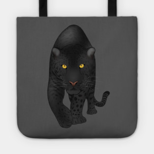 Black Jaguar Panther, Big Cat Art Tote