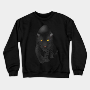 Black Jaguar Panther, Big Cat Art Crewneck Sweatshirt