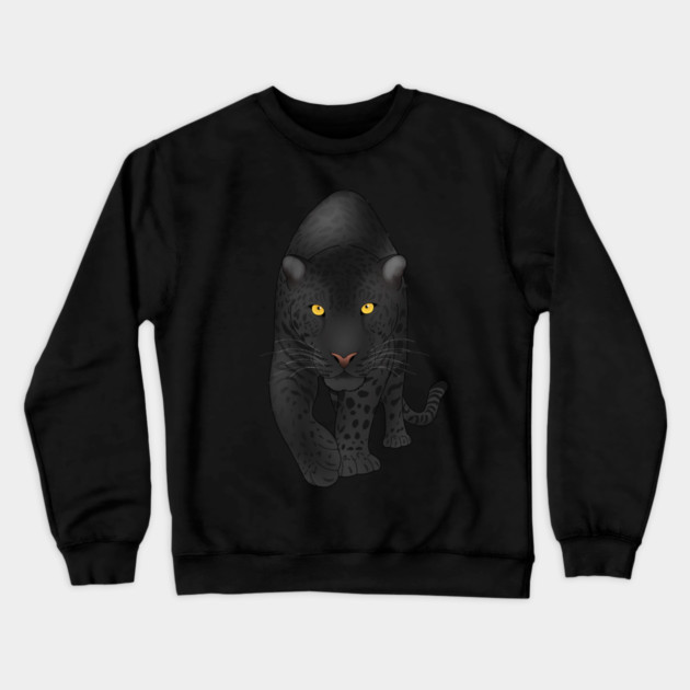 Black Jaguar Panther, Big Cat Art Crewneck Sweatshirt by logiamerch