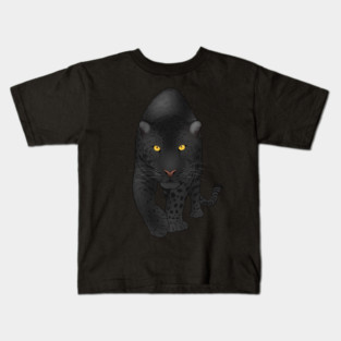 Black Jaguar Panther, Big Cat Art Kids T-Shirt