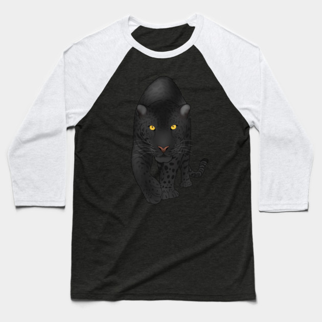 Black Jaguar Panther, Big Cat Art Baseball T-Shirt by logiamerch