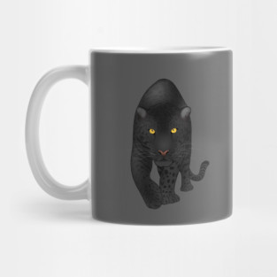Black Jaguar Panther, Big Cat Art Mug