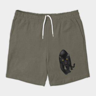 Black Jaguar Panther, Big Cat Art Shorts