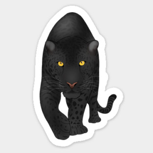 Black Jaguar Panther, Big Cat Art Sticker