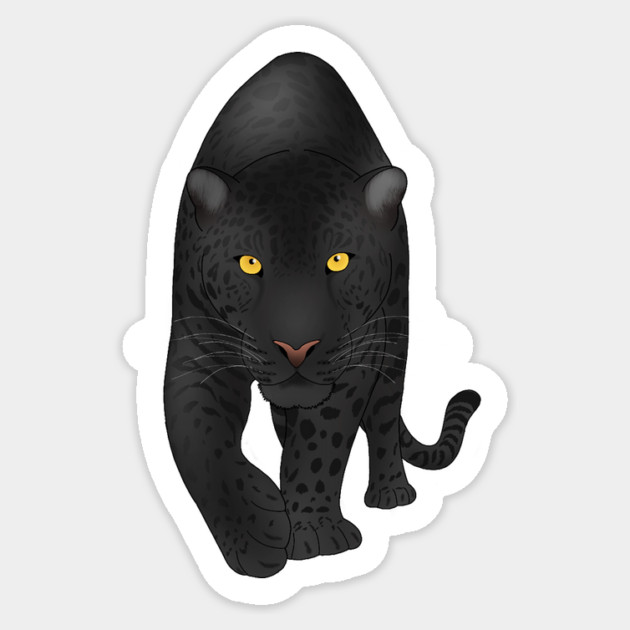Black Jaguar Panther, Big Cat Art Sticker by logiamerch