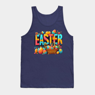 Vintage Easter Vibes – Retro-Inspired Holiday Design Tank Top