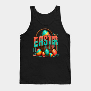 Vintage Easter Vibes – Retro Inspired Holiday Easter Design Tank Top
