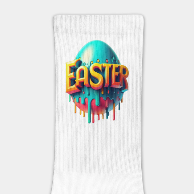 Vintage Easter Egg – Retro Text Easter Design with Dropping Colors by Ben's Store 1