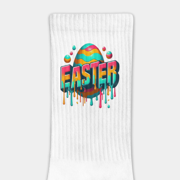 Vintage Easter Egg – Retro Text Easter Design with Dropping Colors by Ben's Store 1