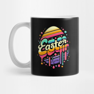Vintage Easter Egg – Retro Easter Design with Dropping Colors Mug