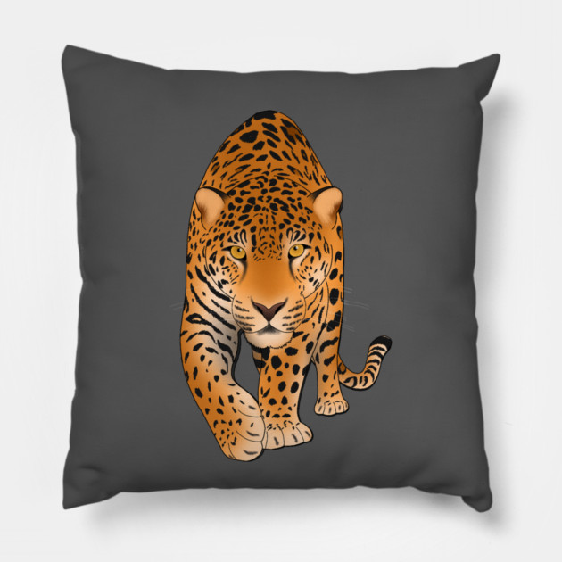 Jaguar Panther, Big Cat Art Pillow by logiamerch
