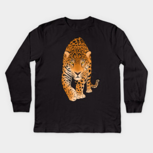 Jaguar Panther, Big Cat Art Kids Long Sleeve T-Shirt
