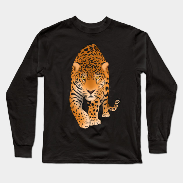 Jaguar Panther, Big Cat Art Long Sleeve T-Shirt by logiamerch
