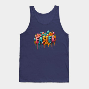 Vintage Easter Floral – Retro Easter Design for a Timeless Celebration Tank Top