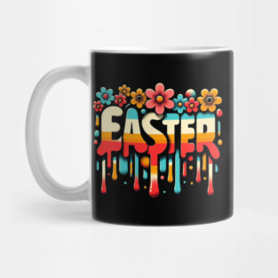 Vintage Easter Floral – Retro Easter Design for a Timeless Holiday Mug
