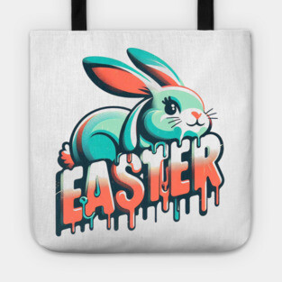 Easter Bunny –Vintage Design with Retro Text for a Classic Celebration Tote