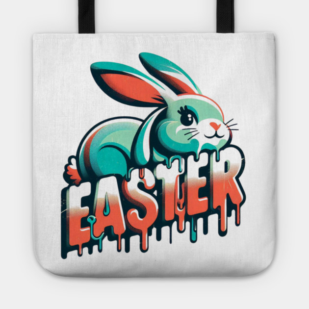 Easter Bunny –Vintage Design with Retro Text for a Classic Celebration Tote by Ben's Store 1