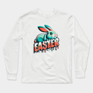 Easter Bunny –Vintage Design with Retro Text for a Classic Celebration Long Sleeve T-Shirt