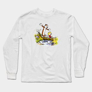 Calvin And Hobbes Cartoon Long Sleeve T-Shirt