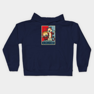 Calvin And Hobbes Comics Kids Hoodie