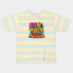 EGG HUNT – Retro Style Easter Happiness Kids T-Shirt