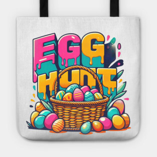 EGG HUNT – Retro Style Easter Happiness Tote