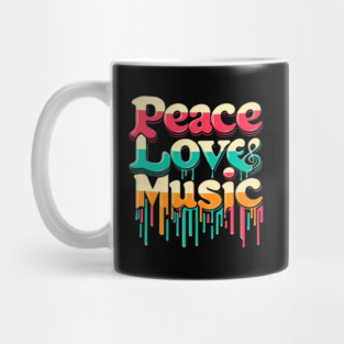 Peace, Love & Music – Retro Style for Groovy Souls Mug