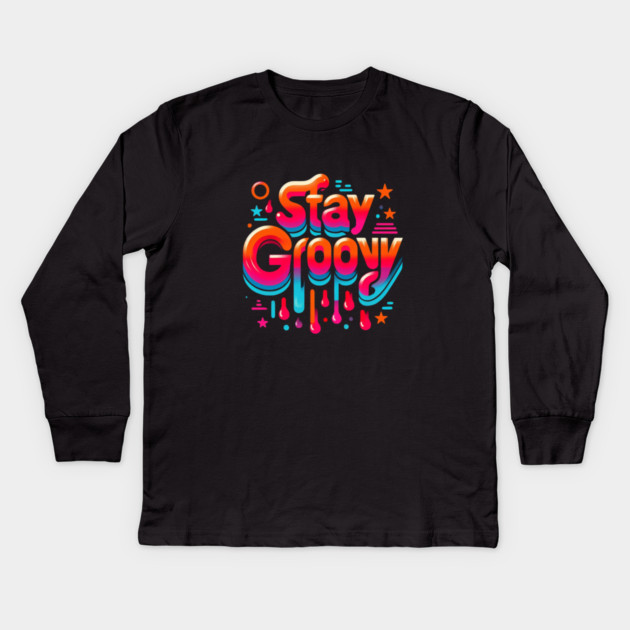 Stay Groovy – Retro Style for Good Vibes Kids Long Sleeve T-Shirt by Ben's Store 1