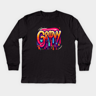Groovy – Retro Style Tee for Vintage Vibes Kids Long Sleeve T-Shirt