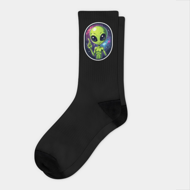 Cosmic Command: The Pointing Alien Socks by Steve