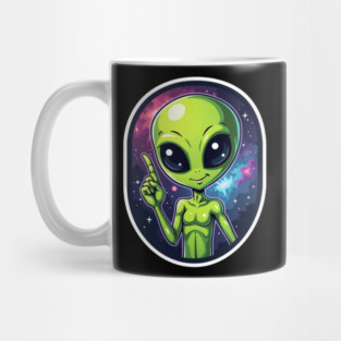 Cosmic Command: The Pointing Alien Mug