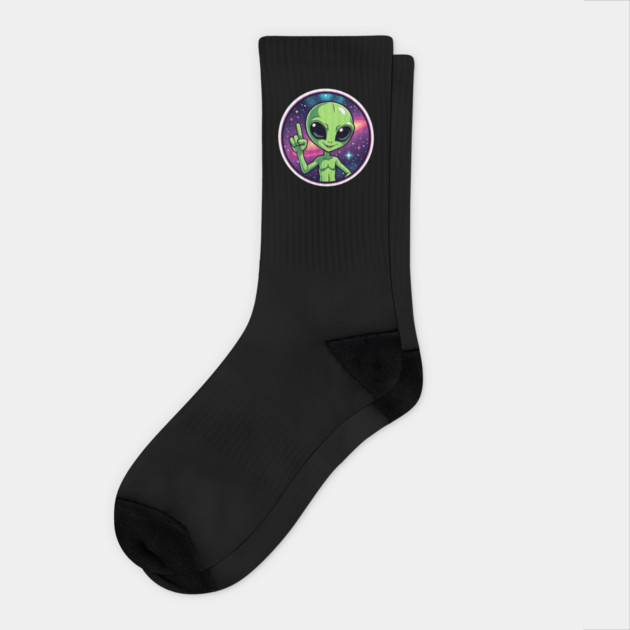 Cosmic Command: The Pointing Alien Socks by Steve