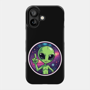 Cosmic Command: The Pointing Alien Phone Case