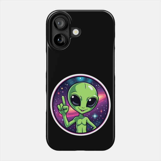 Cosmic Command: The Pointing Alien Phone Case by Steve