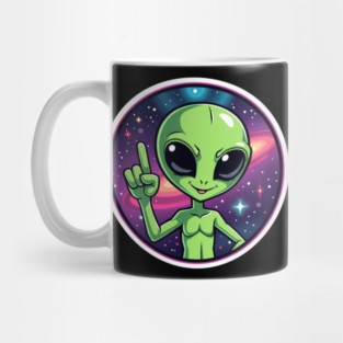 Cosmic Command: The Pointing Alien Mug