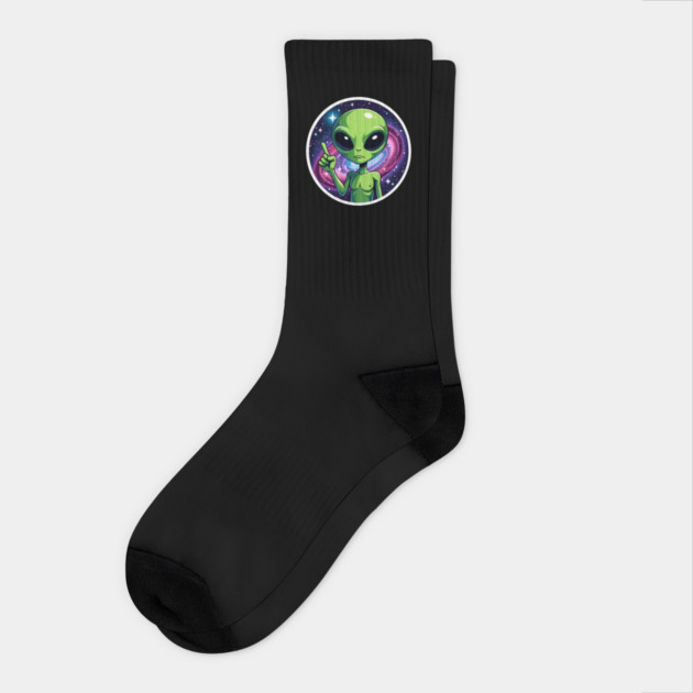 Cosmic Command: The Pointing Alien Socks by Steve