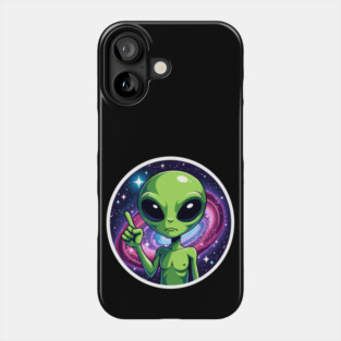 Cosmic Command: The Pointing Alien Phone Case