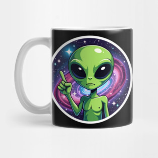 Cosmic Command: The Pointing Alien Mug