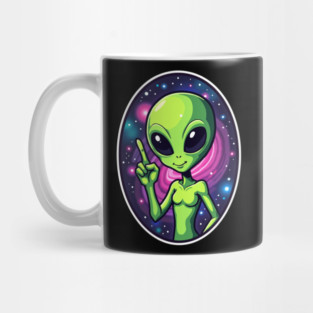 Cosmic Command: The Pointing Alien Mug