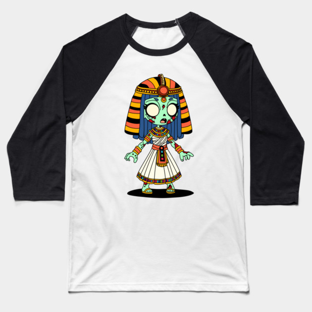 Cute Egyptian Zombie Baseball T-Shirt by H. R. Sinclair