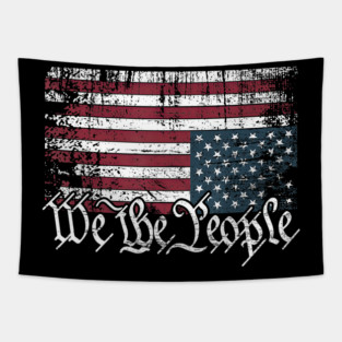 Upside Down American Flag Tapestry