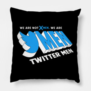 Dave Sim's Twitter Men Logo (Blue) Pillow