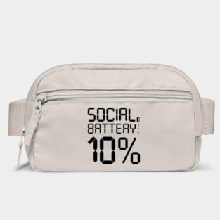 Social Battery Low - Introvert Energy Drained Funny Tee Bag