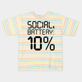 Social Battery Low - Introvert Energy Drained Funny Tee Kids T-Shirt