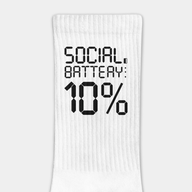 Social Battery Low - Introvert Energy Drained Funny Tee by Stylish Shirt