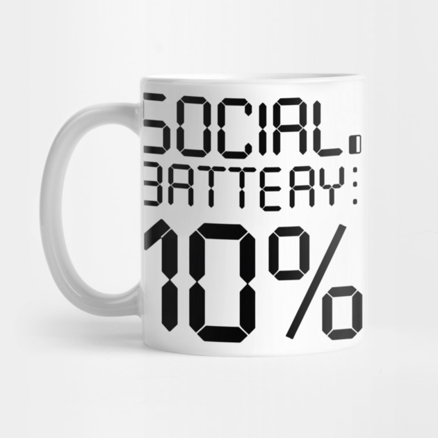 Social Battery Low - Introvert Energy Drained Funny Tee by Stylish Shirt