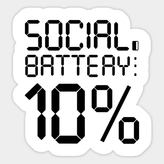Social Battery Low - Introvert Energy Drained Funny Tee Magnet by Stylish Shirt